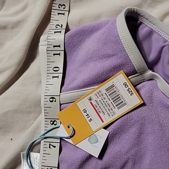 NWT MEDIUM COVERAGE HIGH WAISTED BIKINI BOTTOM LILAC AND WHITE VOLLEY BA… cute - Picture 12 of 12